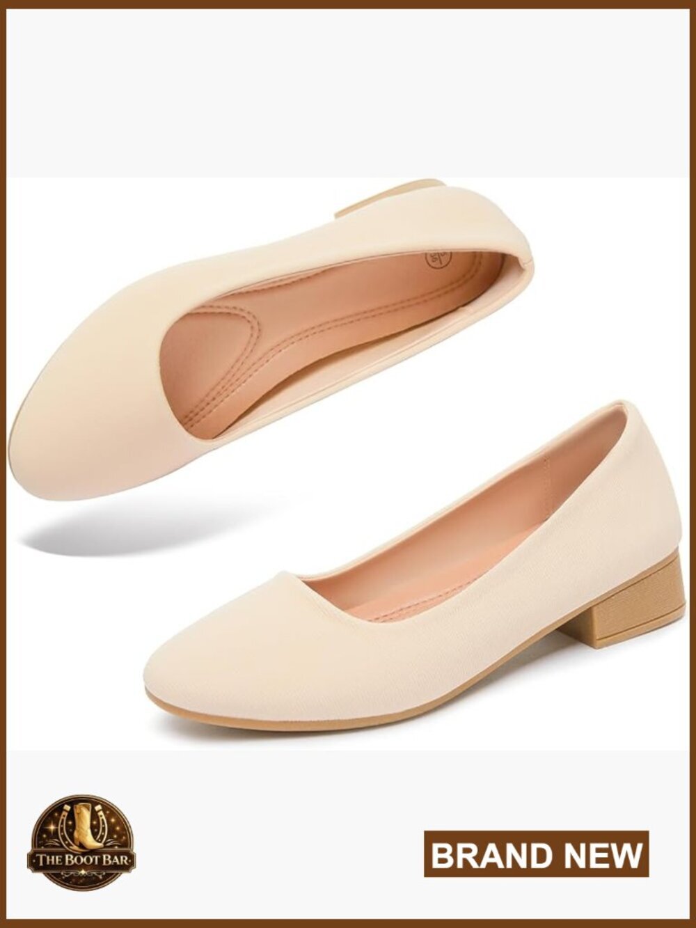 Women's Low Block Chunky Heels Pumps Elegant Closed Round Toe Office Shoes